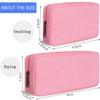 CAAORDKSO Electronic Organizer Case, Travel Cable Organizer Bag Pouch Electronic Accessories Carry Case Waterproof Electronic Accessories Bag for Cable, Cord, Charger, Power Bank, Earphone (Big-Pink) view 2