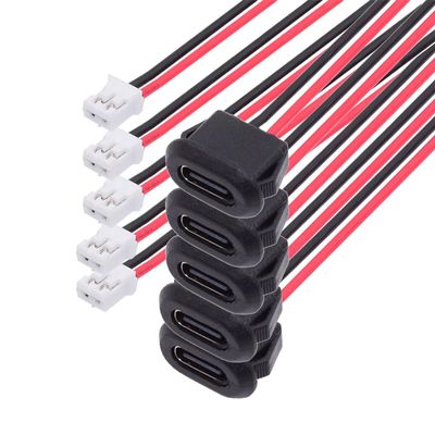NFHK 5pcs/Set DIY OEM Type C Female Socket to 2Pin Header Cable Pitch=2.0mm Latch Mount Type DC 5V Power