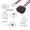 NFHK 5pcs/Set DIY OEM Type C Female Socket to 2Pin Header Cable Pitch=2.0mm Latch Mount Type DC 5V Power view 2