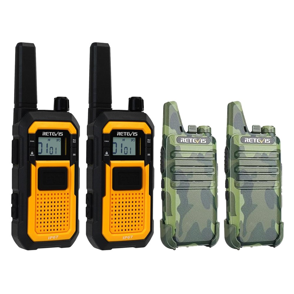Retevis RT22 Walkie Talkies for Adults (2 Pack) Bundle with RB48 Heavy Duty Walkie Talkies, Waterproof Two Way Radio, Advanced Triple Proof (2 Pack)