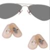 2 Pairs Replacement Nosepieces Nose Pads for Ray-Ban Aviator RB3025 RB3026 RB3044 RB3261 RB3483 Clubmaster RB3016 Sunglasses - Beige & Silver view 1