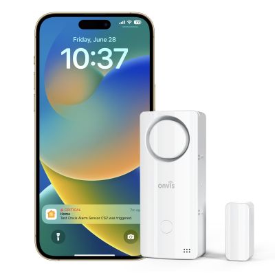 Onvis 4-in-1 Wireless Door Window Contact Sensor for Alarm System and Smart Home Automation ,Thermometer, Hygrometer, Only Works with Apple HomeKit (Thread) -Need to Upgrade The Firmware to 1.6.6