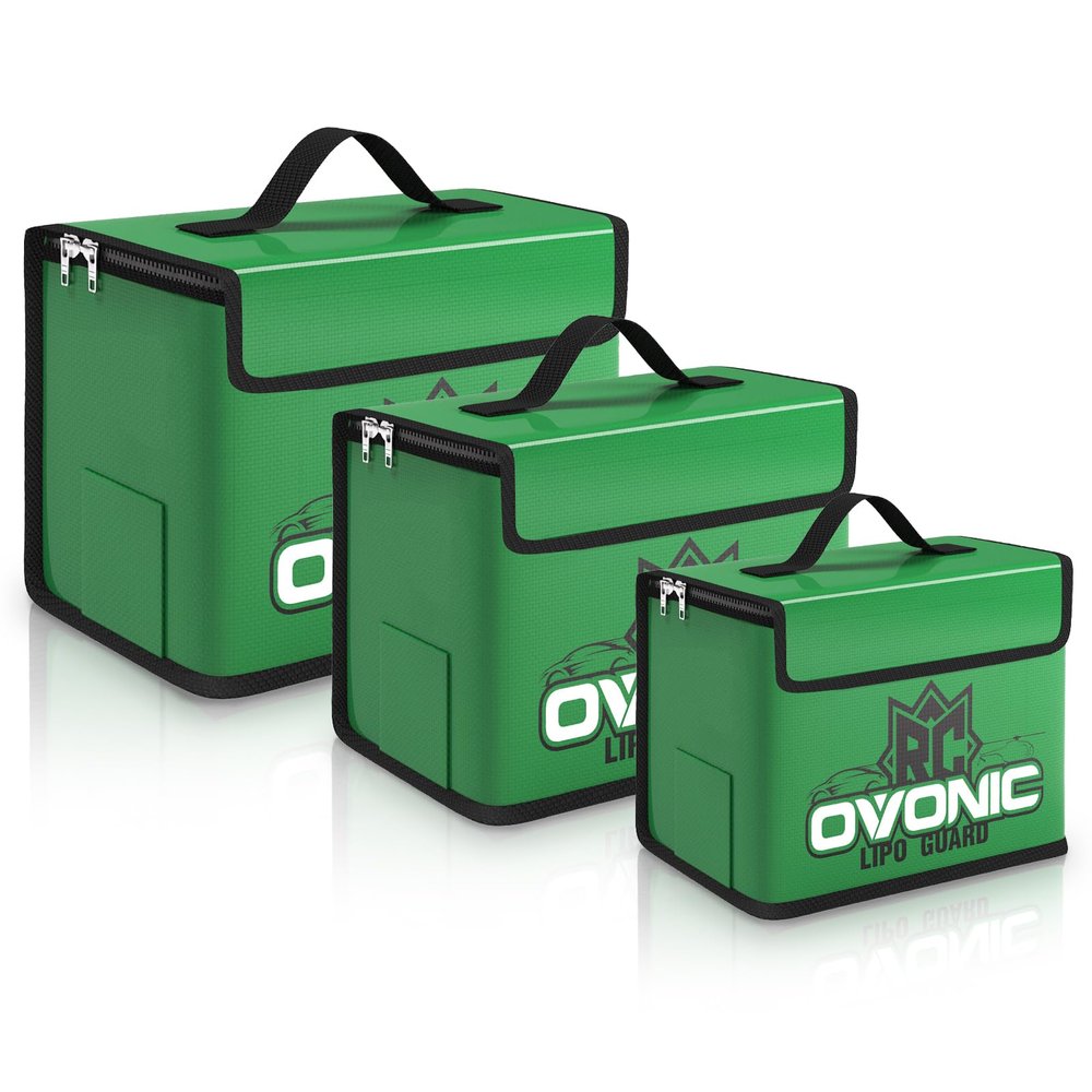 OVONIC Lipo Safe Bag Fireproof Explosionproof Bag, Large Medium and Small Capacity for Lipo Batteries Storage