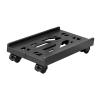 WPTGODGB Adjustable Stainless Steel Under-Table PC Stand Trolley Computer Host Stand Mobile Computer Tower(Black) view 1