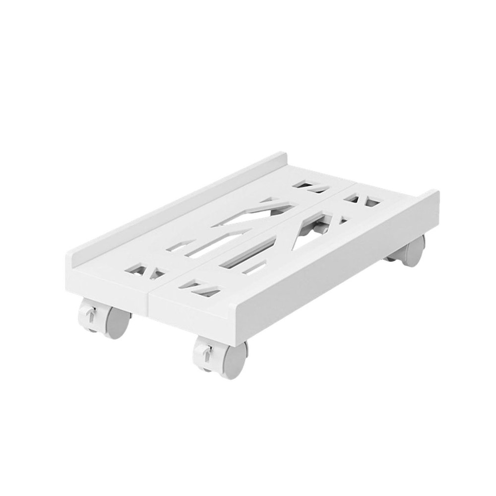 AVXANKTG Adjustable Stainless Steel Under-Table PC Stand Trolley Computer Host Stand Mobile Computer Tower(White)