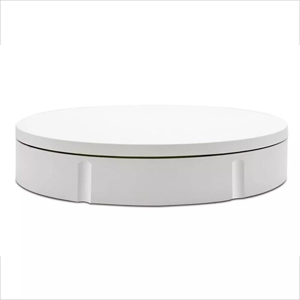 RUNAAJA 360 Electric Rotating Display Stand Photography Turntable Show Holder + Remote for Products DisplayVideo Show, Outdoor ShowRemote Control (Diameter 12inch White)