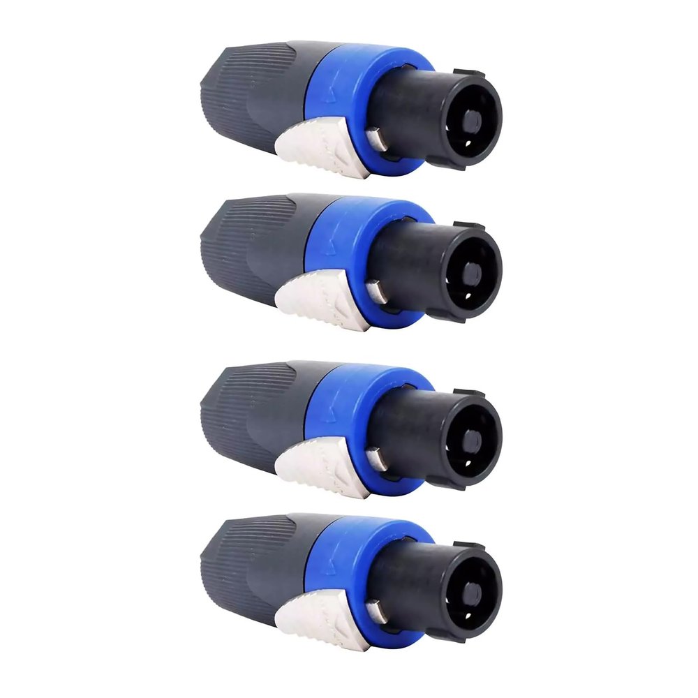 4 Pole Audio Connector XLR Extension Plug, Speaker 4 Pole Connectors for 7 to 14.5mm Cable, 4Pcs