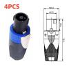 4 Pole Audio Connector XLR Extension Plug, Speaker 4 Pole Connectors for 7 to 14.5mm Cable, 4Pcs view 3