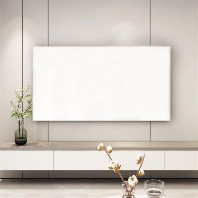 SXYAO Pure Color Dustproof Tv Cover, Hanging/Desktop Universal Stretch Fabric Tv Protective Film Applicable 32-85 Inches Flat Tv(White,55-65inches)