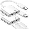 2-Pack Dual USB C Headphone and Charger Adapter, USB-C Audio + Charge Adapter,2-in-1 Type C Audio Adaptor w/USBC 60W PD Fast Charging for iPhone 15/16 Pro, iPad Pro, Galaxy, Note, Google Pixel, LG view 1