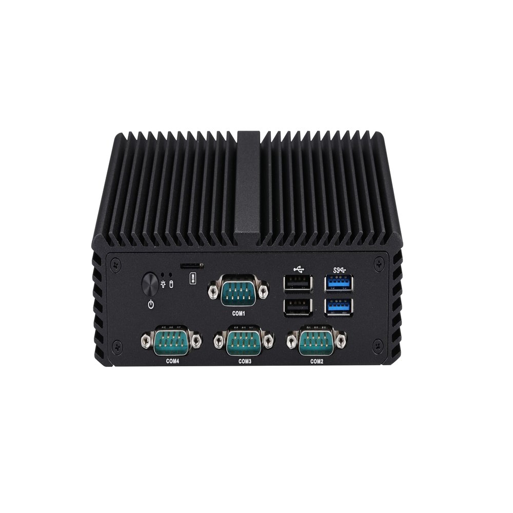 Qotom High-Performance Mini PC Q31011P Celeron 5205U CPU,1.9GHz 15W (8GB RAM 256GB M.2 SSD) 4*RS-232,6*USB,Dual NIC,WIN10/11 Fanless Aluminium Alloy Shell