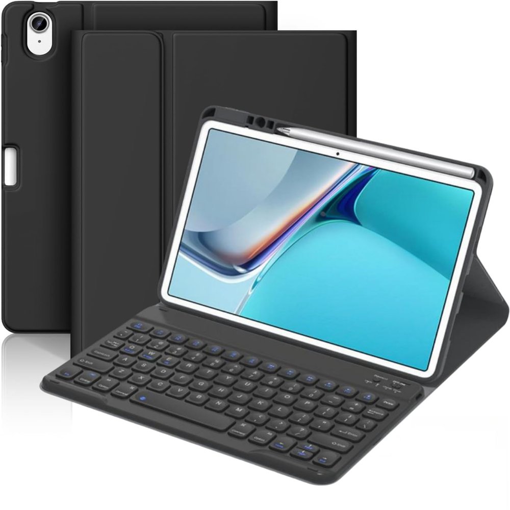 AnMengXinLing Keyboard Case for iPad Pro 11 inch M5/M4, Detachable Magnetic Bluetooth Keyboard Cover with Upper Pencil Holder for iPad Pro 11" 2025/2024, Black