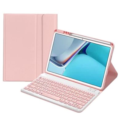 AnMengXinLing Keyboard Case for iPad Pro 11 inch M5/M4, Detachable Magnetic Bluetooth Keyboard Cover with Upper Pencil Holder for iPad Pro 11" 2025/2024, Pink