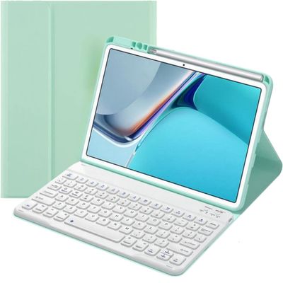 AnMengXinLing Keyboard Case for iPad Pro 11 inch M5/M4, Detachable Magnetic Bluetooth Keyboard Cover with Upper Pencil Holder for iPad Pro 11" 2025/2024, Mint Green