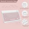 AnMengXinLing Keyboard Case for iPad Pro 13 (M4/M5) 2024/2025, Slim Cute Candy Color Magnetic Detachable Keyboard Cover with Upper Pencil Holder, Pink view 4