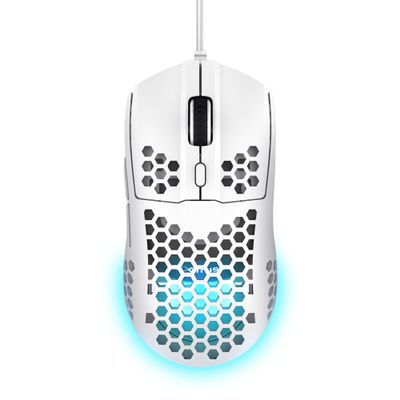 Trust Gaming GXT 928W Helox White Gaming Mouse, Superlight USB Wired Mouse 65g, Adjustable DPI (200-6400), Optical Sensor, 6 Programmable Buttons, RGB LED Lighting, Gaming PC Gaming Laptop MacBook