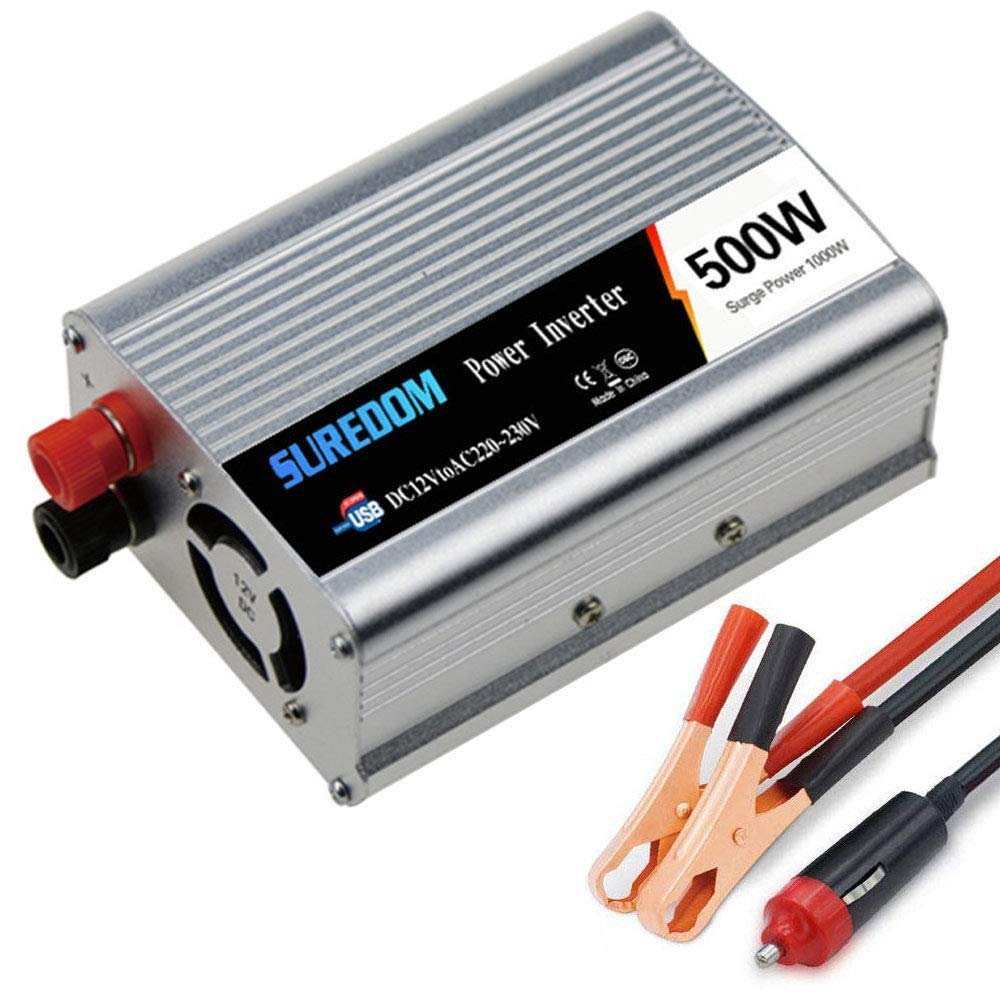 Auto Pure Sine Wave Inverter 500W/600W/800W/1000W/1200W/1500W/2000W Voltage Converter DC 12V/24V to AC 110V/220V/230V/240V Converter - Inverter Converter with Socket and USB Port,500W-24Vto220V
