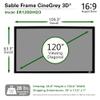 Elite Screens 120 inch CLR and ALR Projector Screen 16:9 4K, Standard Throw Projection Screen, Fixed Frame Projector Screen Grey, Indoor Movie Screen Home Theater - Sable Frame CineGrey 3D ER120DHD3 view 4
