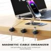 6 Pack Magnetic Cable Clips, Cable Smooth Adjustable Cord Organizer Holder, Hide Phone Charging Cable Keeper, Strong Adhesive Wire Charger Holder for Nightstand, Desk, Car, Office Supplies view 2