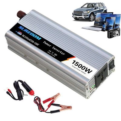 1500W Inverter, DC to AC 12V 24V to 110V 220V 240V, 3000W Peak Power, with USB Charging Ports and Power Socket, Modified Sine Voltage Converter for Motor Vehicles,24Vto110V