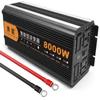 4000w Power Inverter Pure Sine Wave (8000w Peak) 12V24V DC to 230V/240V AC Converter-2AC Outlets Inverter with One USB Port for Caravan Camping Boat,12V view 1