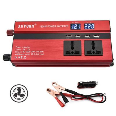 1200W Pure Sine Wave Inverter, Inverter DC 12V/24V to 220V AC Output Converter, 3 Universal Sockets, 4 USB Ports 5V, Charge Your Laptop, IPad, Tablet, Console, Etc. - Stable and Powerful,24V