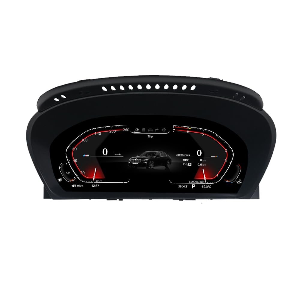SNATEEN 12.3 inch for BMW 5 Series 6 Series E60 E61 E62 E63 E64 03-09 Car LCD Digital Cluster Virtual Cockpit Speedometer Dash LCD Screen Instrument (Black)