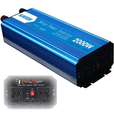 2000 Watt Power Inverter Dual AC Outlets 12V DC to 110V/240V AC Modified Sine Wave Inverter 12V DC to AC Power, 4000W Surge Peak Power,Power Charger Inverter with Battery Clips,24Vto110V