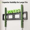 USX MOUNT Heavy Duty Fixed TV Wall Mount for 65-100 inch Flat TVs, Max Load 200 Lbs, Low Profile Bracket Fits 16" 18" 24" 32 inch Stud Spacing, Max VESA 800x600mm for Most 65 75 85 86 90 98 100 TVs view 2