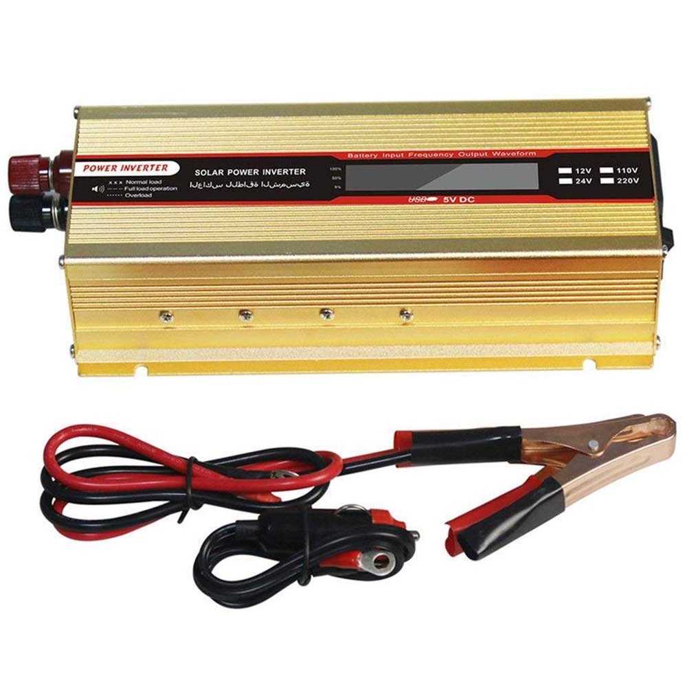 2000W Power Inverter, 4000W Peak Power Voltage Converter,DC to AC 12V/24V to 110V/220V, with USB Charging Ports and AC Outlet,24vTo220v