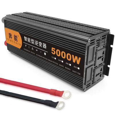 5000W Inverter Pure Sine Wave Voltage Converter DC 12V / 24V to AC 230V Converter Power Inverter with Socket USB Connections and LED Digital Display,24V