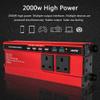 1500w 2000w Power Inverter for Car, Modified Sine Wave Inverter Dc 12v/24v to Ac 220v/230v/240v Automotive Converter with 3 British Standard Sockets, 4 USB Ports, Lcd Display,2000W-12V view 2