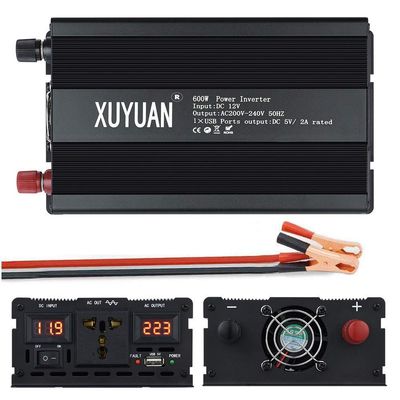 Automotive Pure Sine Wave Inverter 600W 1200W 3000W Voltage Converter DC 12V 24V to AC 110V 220V Transformer for RV Trucks, with LED Display & Sockets and USB Connection Power Inverter,600W-24Vto220V