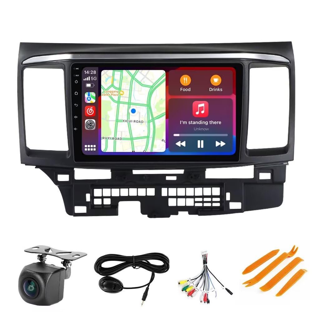 Android Radio Stereo for Mitsubishi Lancer EVO X 2008-2017,Biorunn 9 Inch Octa Core GPS Navi Wireless Wired Car-Play Android Auto IPS FM AM RDS DSP, 4GB RAM 64GB ROM