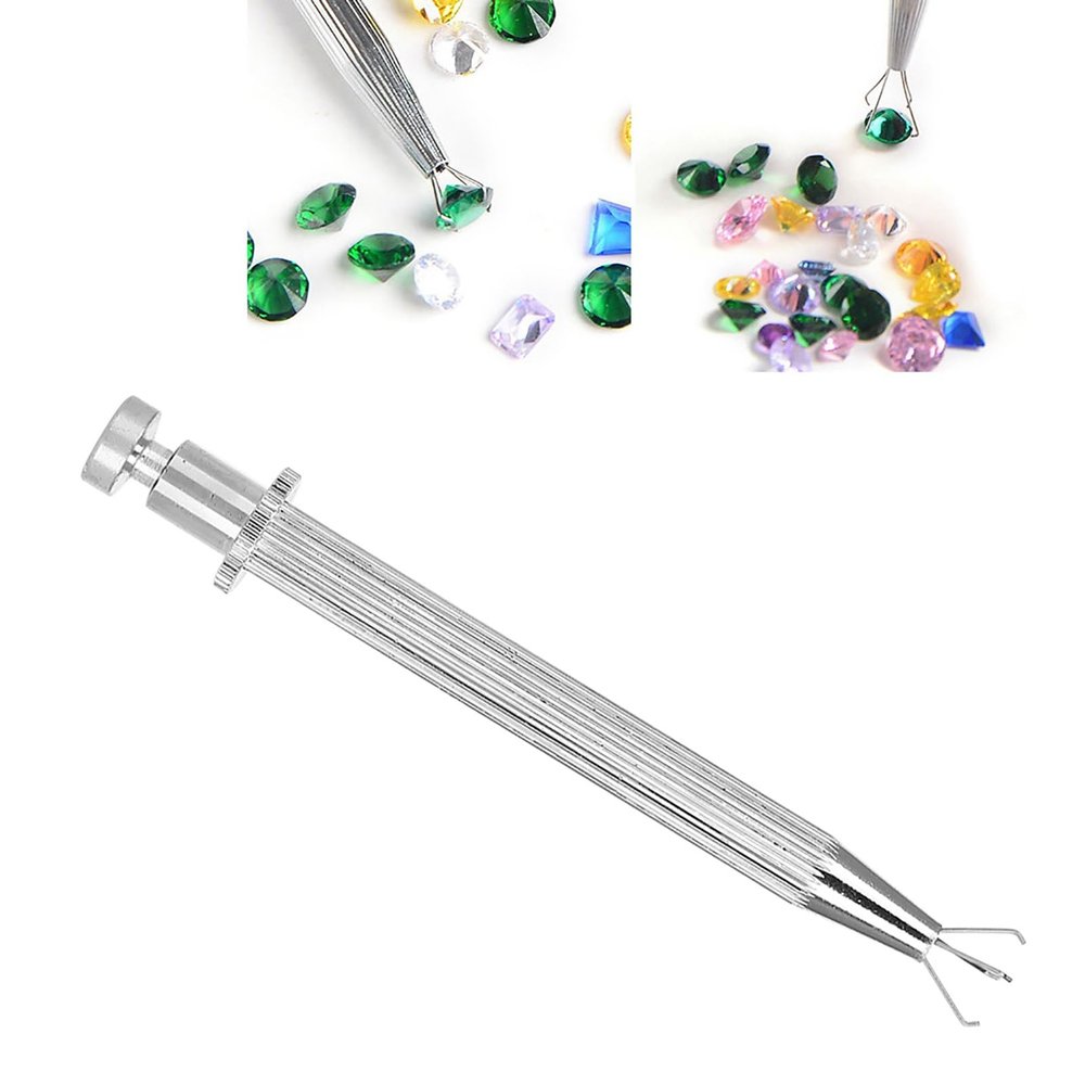 Jewelry Holder Pickup Tool, 4 Claws Prong Tweezers Catcher Grabber, Stainless Steel Prong Pick up Tweezers, for Grabber Jewelry Making Four Claws Claws, Ball Grabber Piercing Ball Grabber Tool