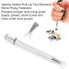 Jewelry Holder Pickup Tool, 4 Claws Prong Tweezers Catcher Grabber, Stainless Steel Prong Pick up Tweezers, for Grabber Jewelry Making Four Claws Claws, Ball Grabber Piercing Ball Grabber Tool view 3