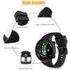 2 Pack Waterproof Band Compatible with Garmin Forerunner 45 Watch Band, Soft Silicone Sport Replacement Watch Band for Women Men (Black/Green) view 3