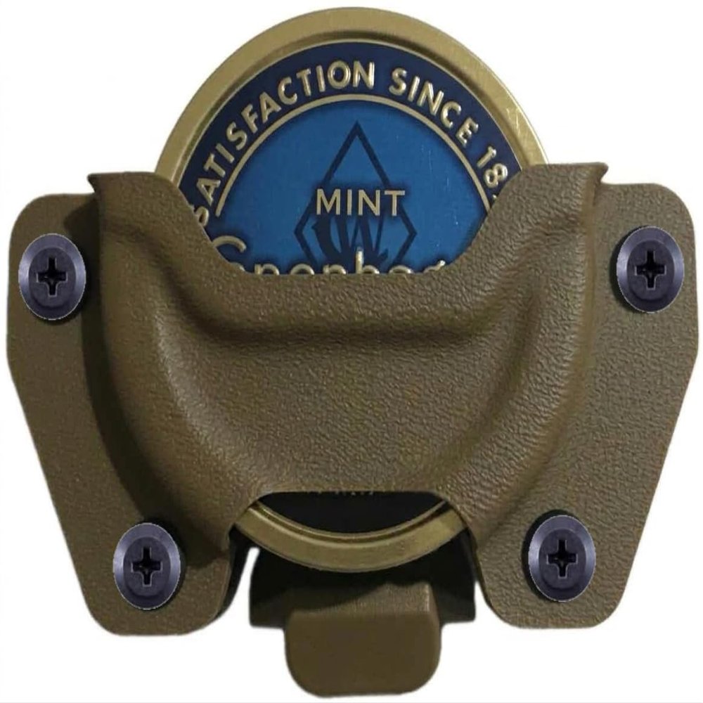 MIE Productions DIP CAN/ZYN CAN Holster - Inside and Outside the Waistband - Adjustable Retention - Made in the USA: Coyote Brown; Dip Can