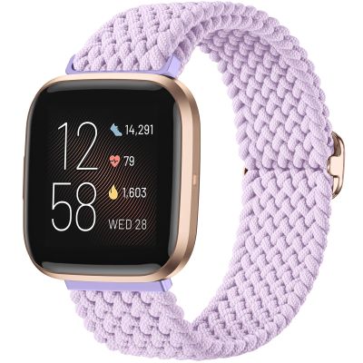 Maledan Compatible with Versa 2 Bands and Versa Bands for Women Men, Braided Soft Stretchy Bracelet Sport Straps for Versa 2/ Lite/SE/Versa Strap Accessory, Lavender