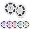 4X 8 500 Watts Peak Power 3-Way Convertible Marine Audio White Speakers, 50 Feet 16 Gauge Speaker Wire view 2
