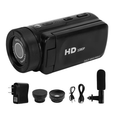 Sanpyl Video Camera Camcorder, 1080P 16MP 16X Zoom Vlogging Camera Recorder with 2.4in Flip Screen, Digital Camera Recorder for Travel Marriage Campus Records (US Plug 100240V)