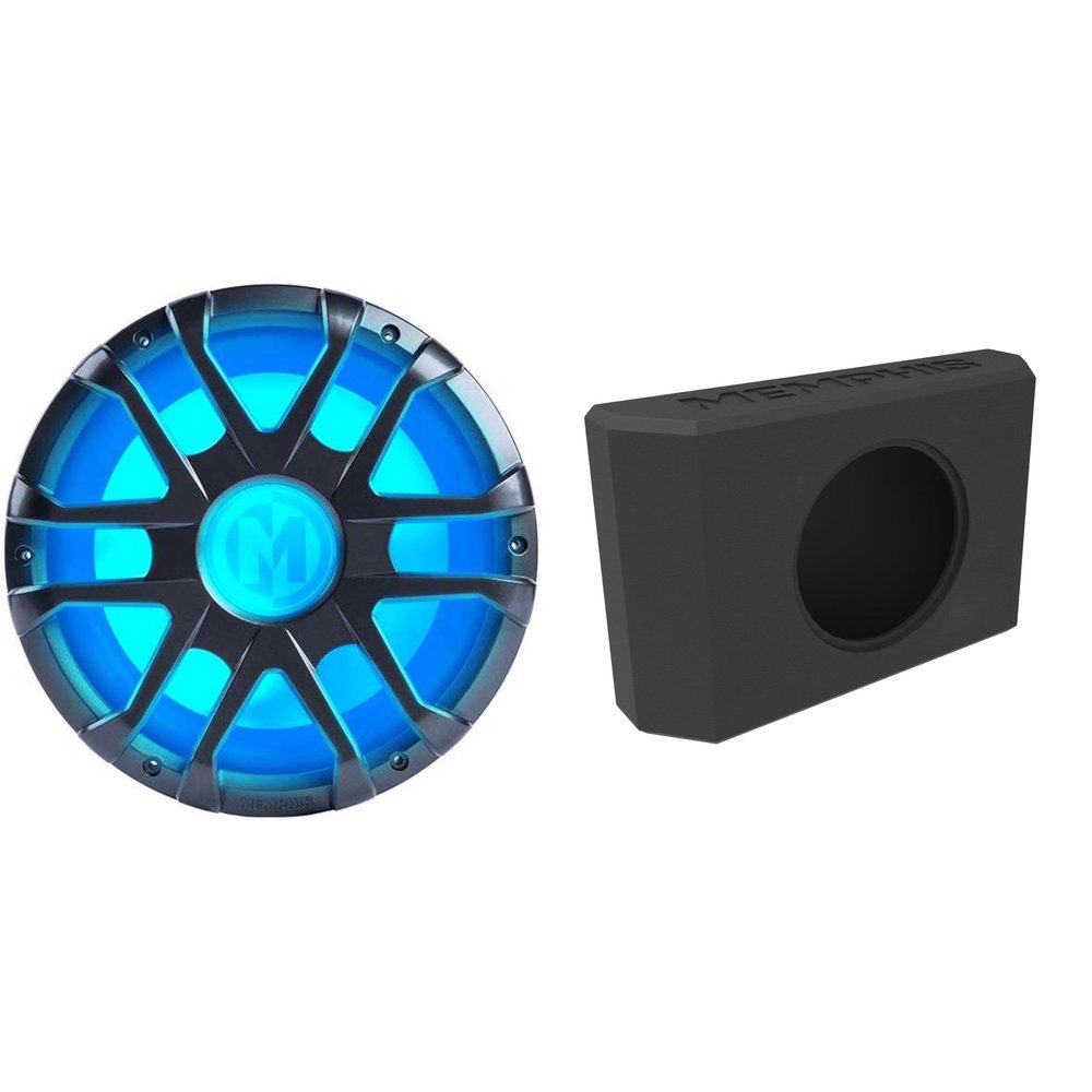 Memphis MM1224 12" Marine Subwoofer with Integrated RGB LEDs and Single 12" Enclosure Compatible with Ford Bronco Tailgate