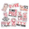 10pcs Pig Lover Sticker Sheet, Cute and Funny Vinyl Decals for Animal Lovers, Pig Fans, Waterproof, UV-Resistant, for Laptop, Water Bottle, Journal, Notebook, Phone Case view 1