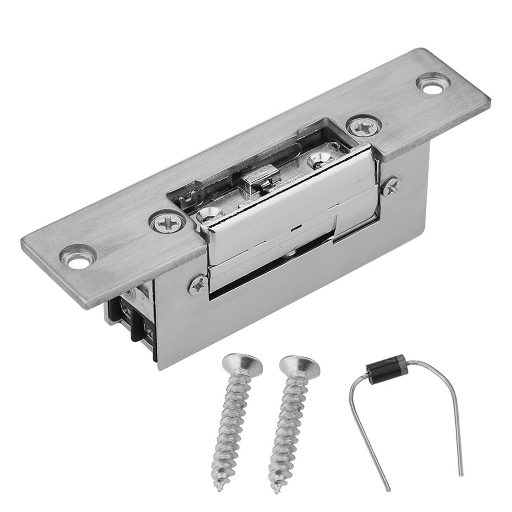 Adjustable Double Unlock Electric Electric Strike Door Lock, for Home Office Inswinging Door Access Control