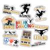 10pcs Breakdancing Sticker Sheet, Cute Funny Vinyl Decals for Dancers, Hip-Hop Fans, and Street Culture Lovers, Waterproof, UV-Resistant, for Laptop, Water Bottle, Journal, Notebook, Phone Case view 1