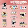 10pcs Breakdancing Sticker Sheet, Cute Funny Vinyl Decals for Dancers, Hip-Hop Fans, and Street Culture Lovers, Waterproof, UV-Resistant, for Laptop, Water Bottle, Journal, Notebook, Phone Case view 2