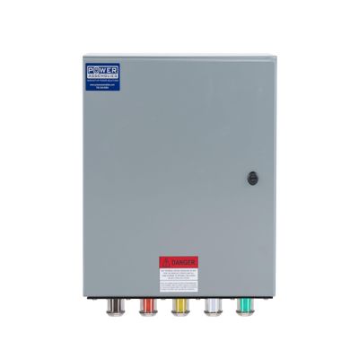 Power Assemblies Camlock Connection Box, 400 Amp, 277/480V, 3 Phase, 4 Wire, NEMA 4/12 with Camlock Series 16 Female Outputs, Double Set Screw Wall-Mount Power Distribution Box, BRN/ORG/YEL/WHT/GRN