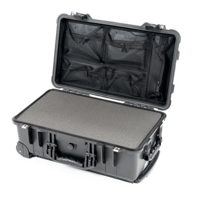 Red Rock 50T Black Medium Sized Carry-On Case. Comes with Pluck Foam Set & Mesh Lid Organizer