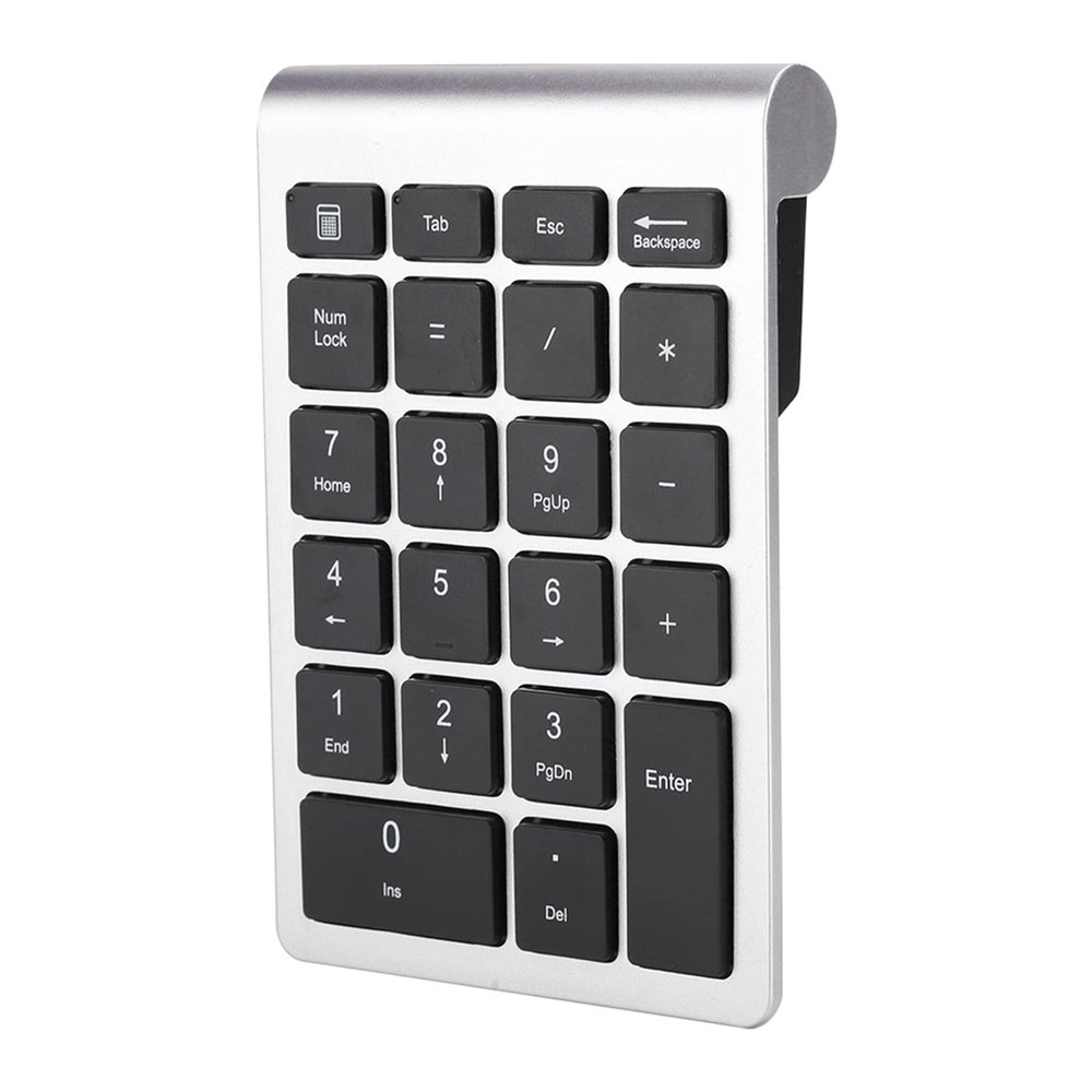 Wisoqu Numeric Keypad with Mice, 2.4G Number Pads and Mouse and USB Receiver Kit for PC Laptop, 22-Key | Number Lock | LED Indicator (Silver Black Color)