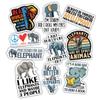 10pcs Elephant Lover Sticker Sheet, Cute Vinyl Decals for Animal Lovers, Wildlife Fans, and Nature Enthusiasts, Waterproof, UV-Resistant, for Laptop, Water Bottle, Journal, Notebook, Phone Case view 1